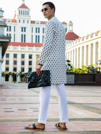 White Cotton Kurta - AL-K-1133B