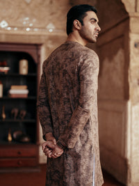 Brown Cotton Kurta - AL-K-1185
