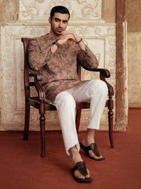 Brown Cotton Kurta - AL-K-1185