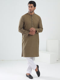 Mustard Cotton Kurta - AL-K-1203