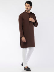 Brown Blended Kurta - AL-K-1207