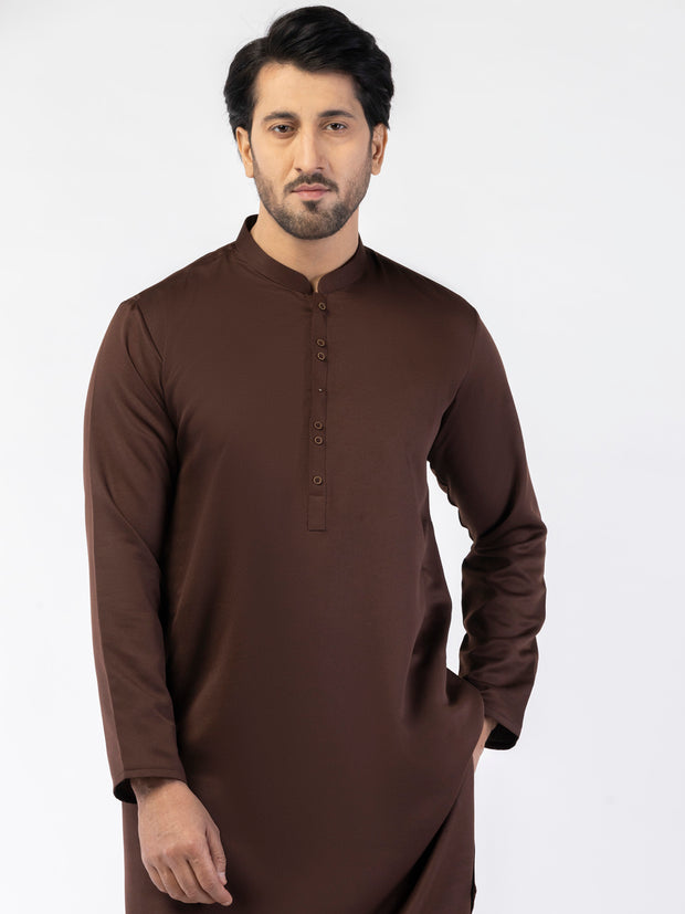 Brown Blended Kurta - AL-K-1207