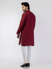 Maroon Blended Kurta - AL-K-1208