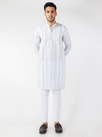 White Blended Kurta - AL-K-1244