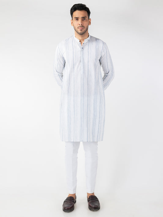 White Blended Kurta - AL-K-1244