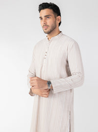 Beige Blended Kurta - AL-K-1247