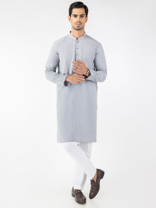 Grey Blended Kurta - AL-K-1249