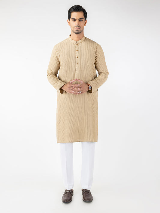 Khaki Blended Kurta - AL-K-1250