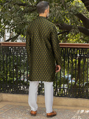 Green Blended Formal Kurta - AL-K-SP-048