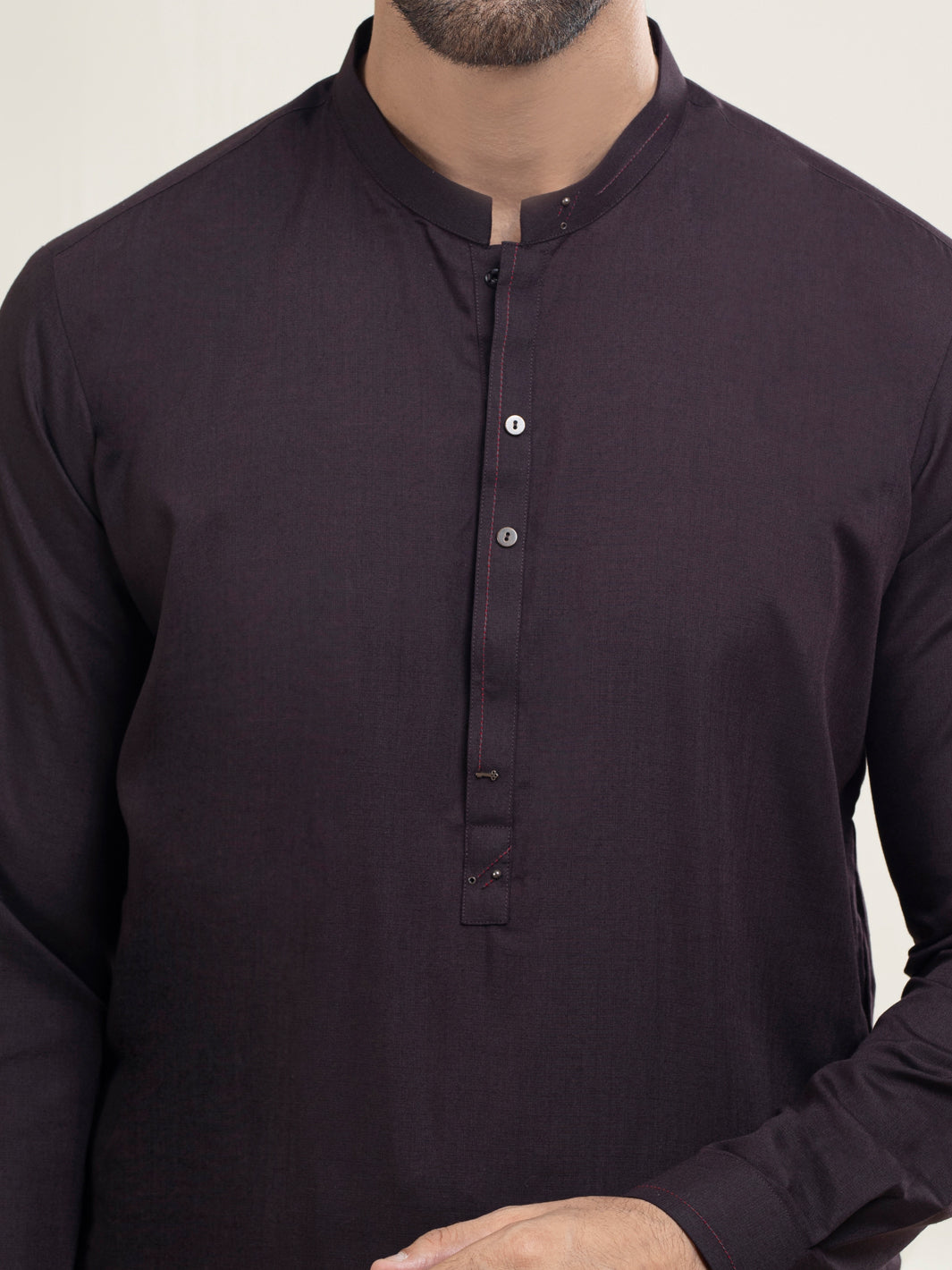 Dark Purple Blended Kameez Shalwar - AL-KS-2945