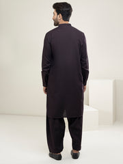 Dark Purple Blended Kameez Shalwar - AL-KS-2945