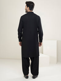 Black Blended Kameez Shalwar - AL-KS-2954B