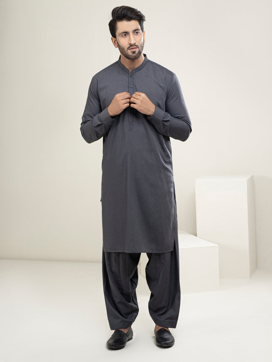 Grey Blended Kameez Shalwar - AL-KS-2959