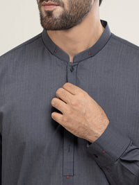 Grey Blended Kameez Shalwar - AL-KS-2959