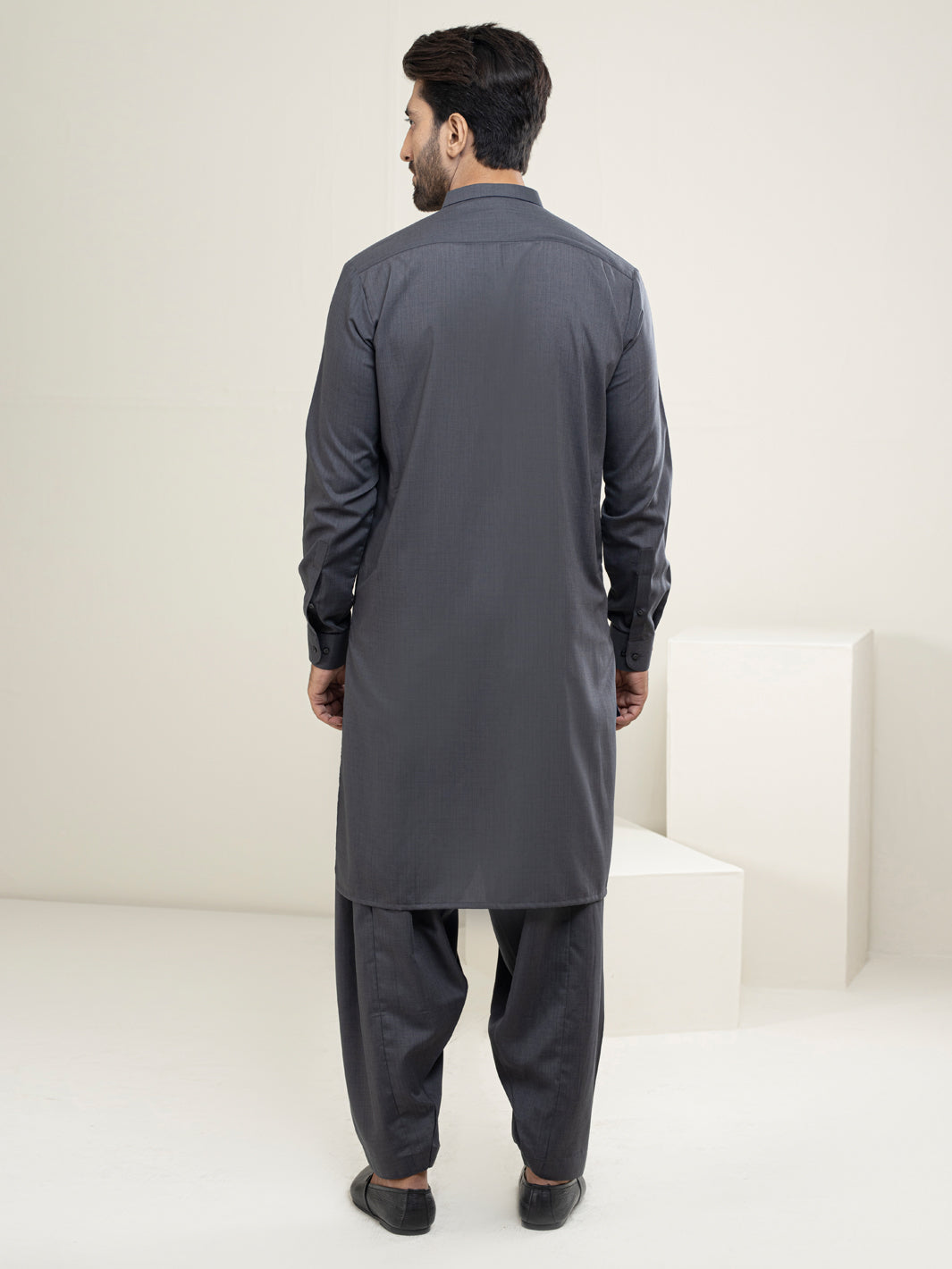 Grey Blended Kameez Shalwar - AL-KS-2959