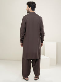 Brown Blended Kameez Shalwar - AL-KS-2967