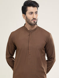 Brown Blended Kameez Shalwar - AL-KS-2977
