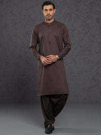 Brown Plain Kameez Shalwar - ALET-KS-1015