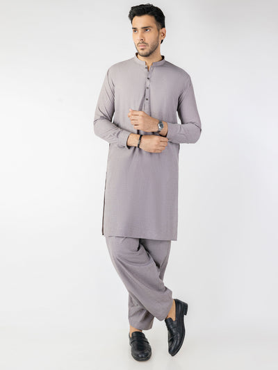 Light Brown Blended Kameez Shalwar - AL-KS-3095
