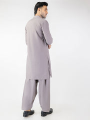 Light Brown Blended Kameez Shalwar - AL-KS-3095
