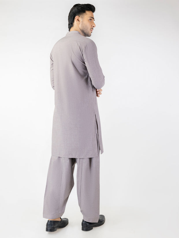 Light Brown Blended Kameez Shalwar - AL-KS-3095
