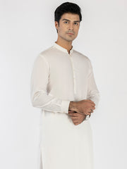 White Blended Kameez Shalwar - AL-KS-3125