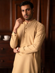 Beige Blended Kameez Shalwar - AL-KS-3132