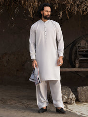 Ash Grey Blended Kameez Shalwar - AL-KS-3168