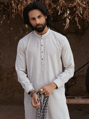 Ash Grey Blended Kameez Shalwar - AL-KS-3168
