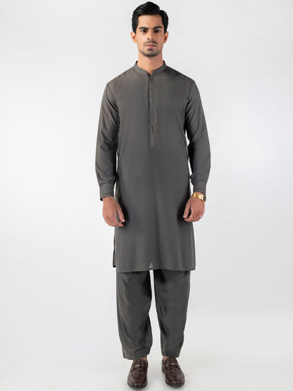 Grey Blended Kameez Shalwar - AL-KS-3192