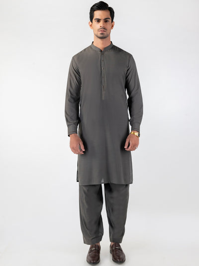 Grey Blended Kameez Shalwar - AL-KS-3192
