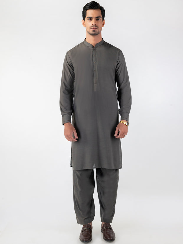 Grey Blended Kameez Shalwar - AL-KS-3192