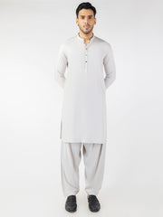 Light Grey Blended Kameez Shalwar - AL-KS-3200