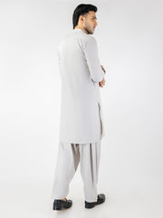 Light Grey Blended Kameez Shalwar - AL-KS-3200