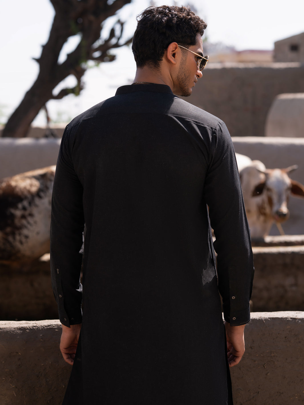 Black Blended Kameez Shalwar - AL-KS-3204