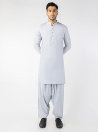 Light Grey Blended Kameez Shalwar - AL-KS-3210
