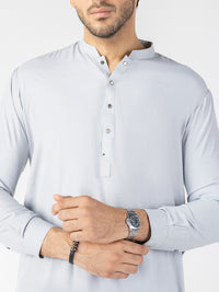 Light Grey Blended Kameez Shalwar - AL-KS-3210