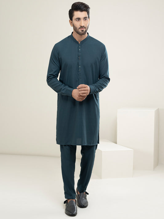 Green Blended Kurta Trouser - AL-KT-2968
