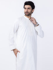 White Blended Kurta Trouser - AL-KT-3004 - Almirah Online