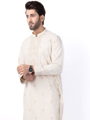 Beige Blended Kurta Trouser - AL-KT-3005 - Almirah Online