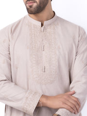 Light Brown Blended Kurta Trouser - AL-KT-3006 - Almirah Online