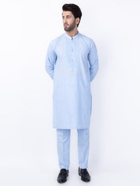 Blue Blended Kurta Trouser - AL-KT-3007