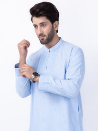 Blue Blended Kurta Trouser - AL-KT-3007