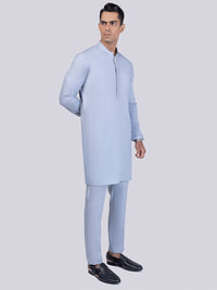 Light Blue Blended Kurta Trouser - AL-KT-3012