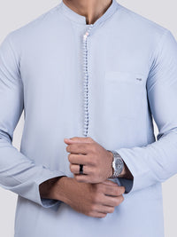 Light Blue Blended Kurta Trouser - AL-KT-3012