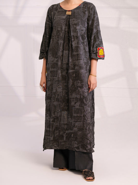 Charcoal Denim Kurti - AL-LK-1078