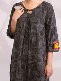 Charcoal Denim Kurti - AL-LK-1078