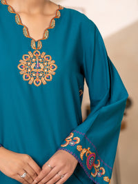 Turquoise Lawn Dyed Kurti - AL-LK-1175