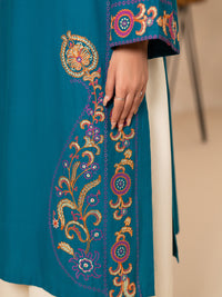 Turquoise Lawn Dyed Kurti - AL-LK-1175