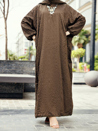 Brown Dobby Silk Kurti - AL-LK-PD-1070